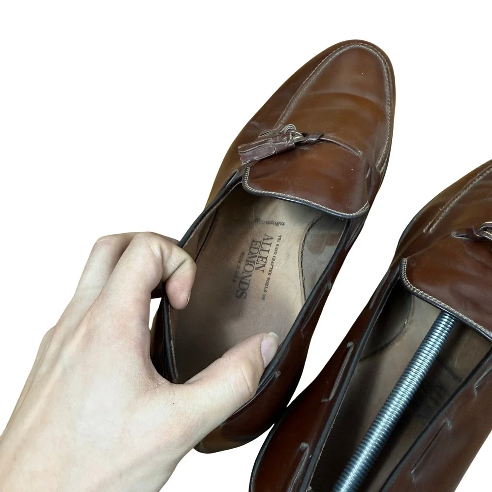 Allen Edmonds Tassel Loafers Mens 11.5 Brown Leather Dress Shoes 8753